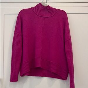 Anthropologie Maeve Fuchsia Mock Neck Sweater
